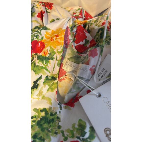 Caroline Constas Laurel ruffled floral print cotton blend poplin mini dress - Picture 10 of 11